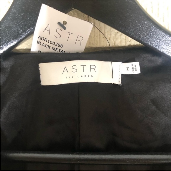 MAKE OFFER Revolve ASTR The Label Blazer Dress Black Metallic Size Medium NWT - Picture 6 of 11